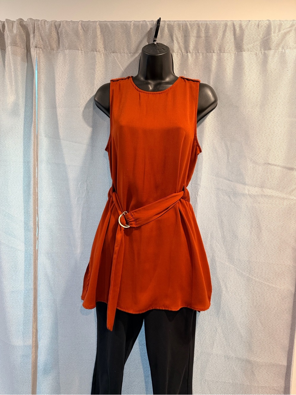 Dynamite Rust Sleeveless Belted Tunic